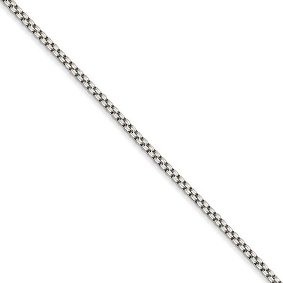 1.5mm Sterling Silver Solid Round Box Chain Necklace, 22 Inch
